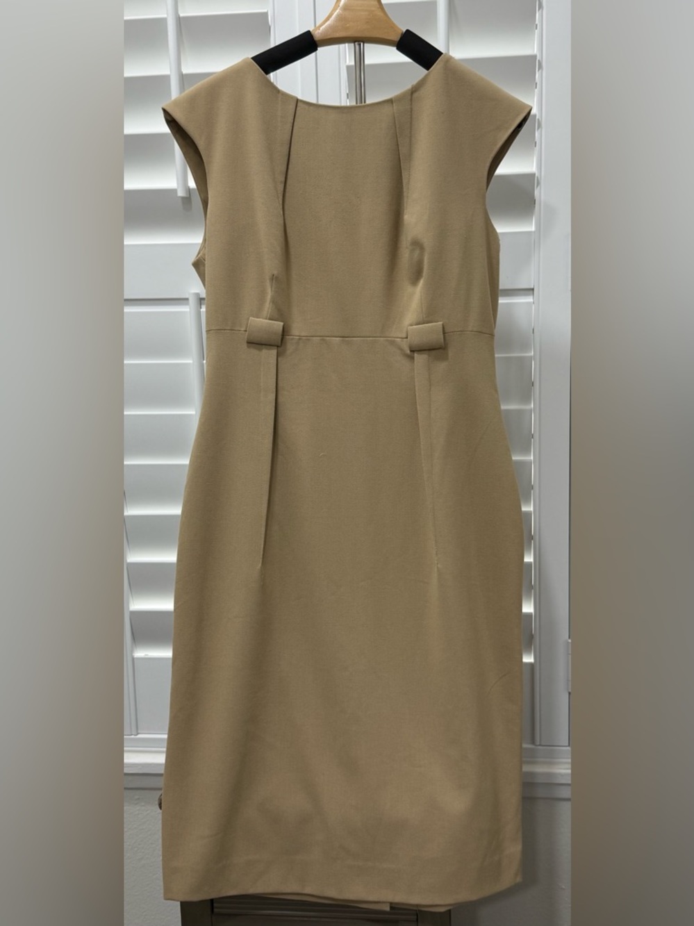 Calvin Klein Sleeveless Camel Midi Sheath Dress